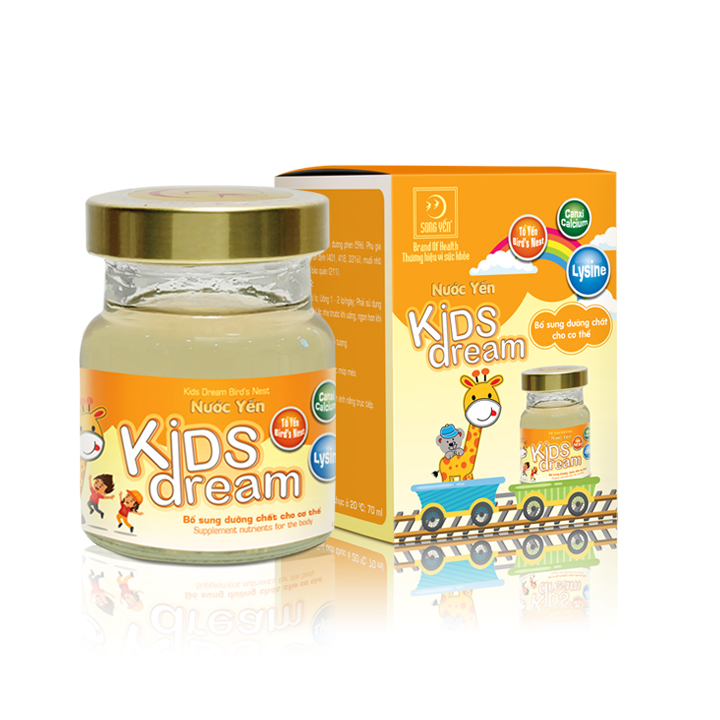 Nước Yến Kids Dream (Lysine) (Tổ yến chưng 15%) Hộp 1 lọ 70ml